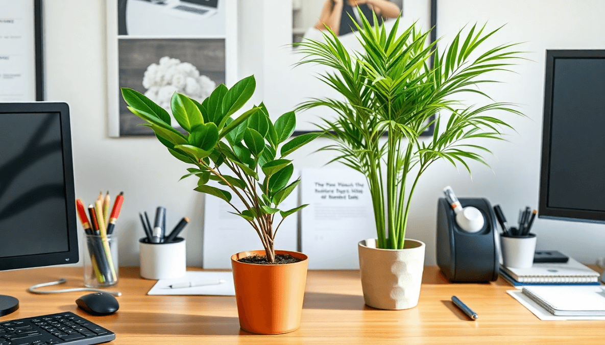 Rubber Plant and Bamboo Palm