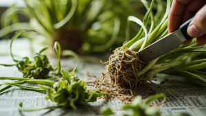 Editorial indoor plant photography for spider plant care article