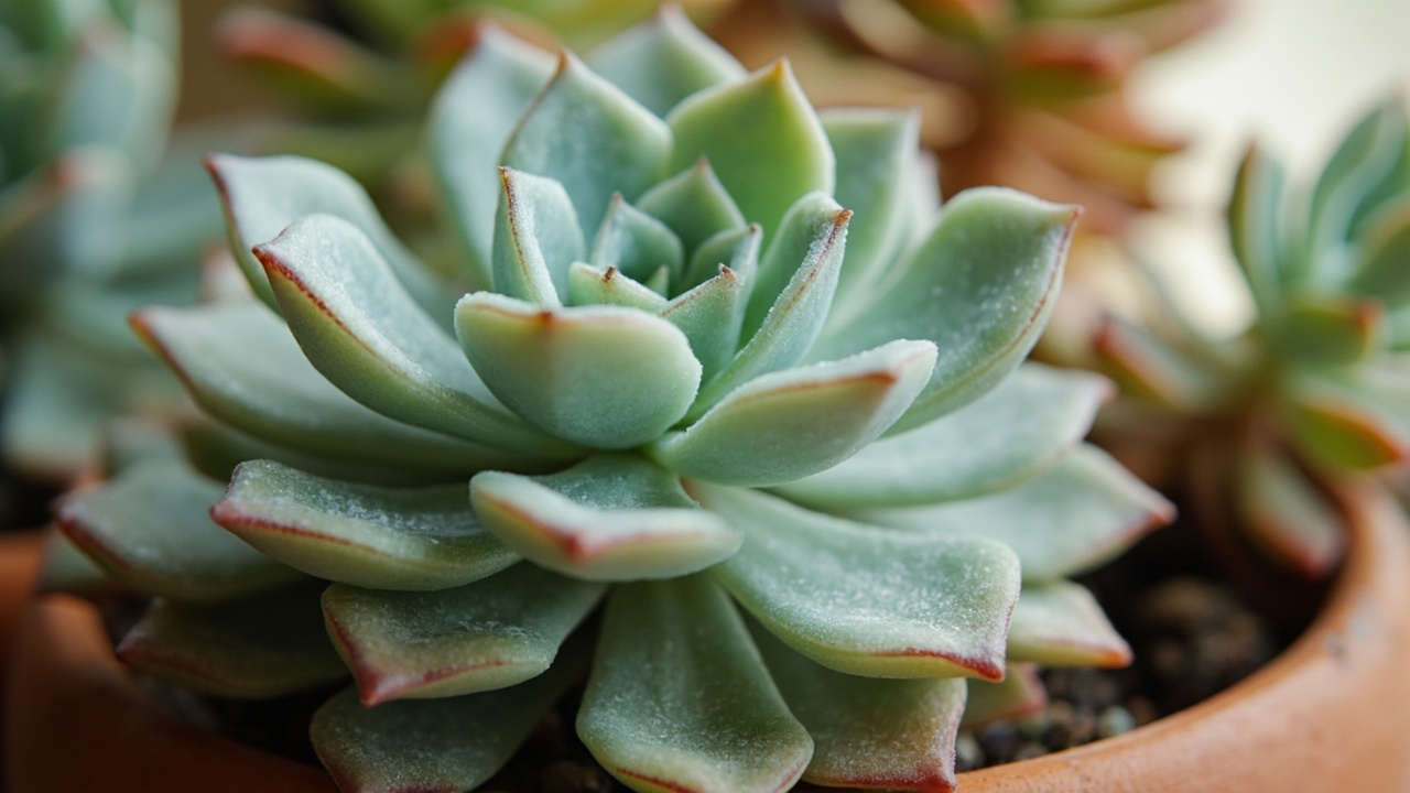 Echeveria rosette succulents in natural light