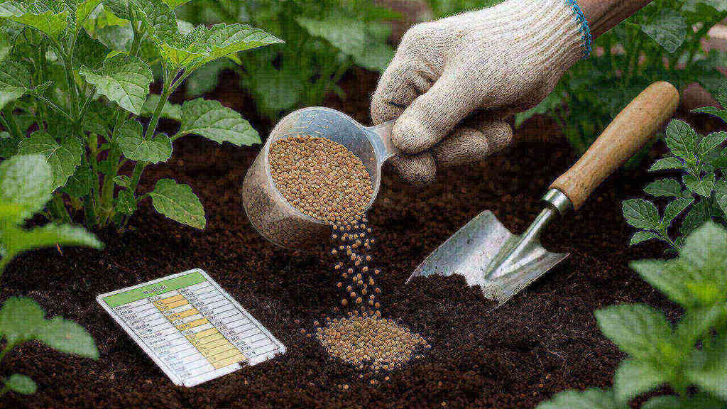 Fertilizer application rate calculation for a garden bed