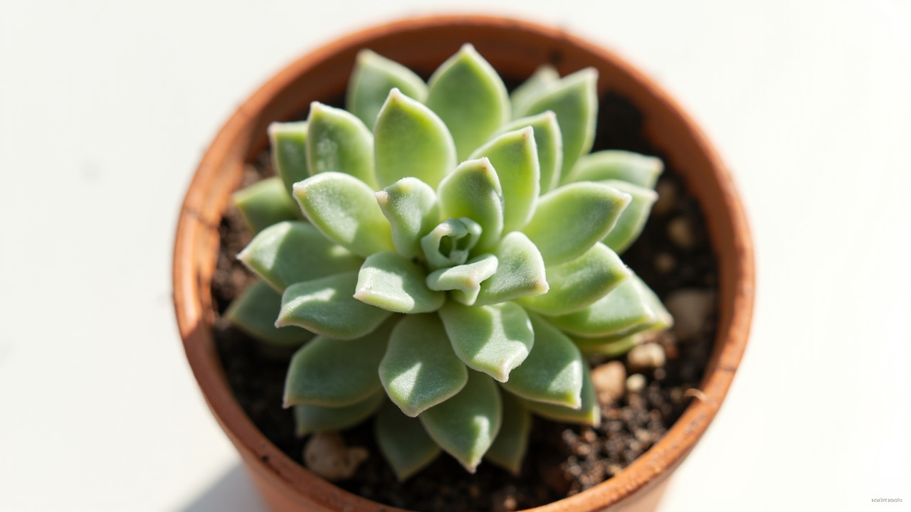 Healthy Haworthia cooperi rosette with translucent leaf windows catching afternoon light, dark gritty soil in a terracotta pot