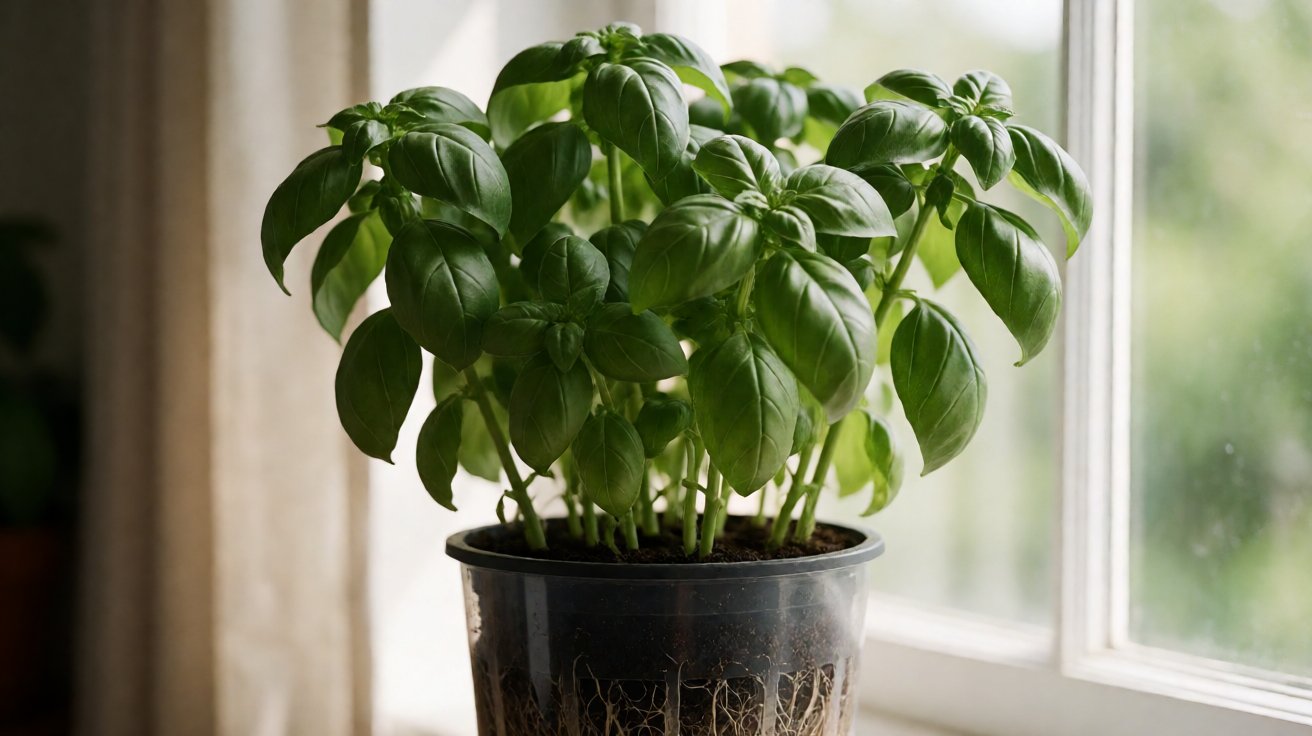 how to start a hydroponic farm at home - mature basil at harvest stage