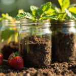 Strawberry soil pH testing with garden soil samples