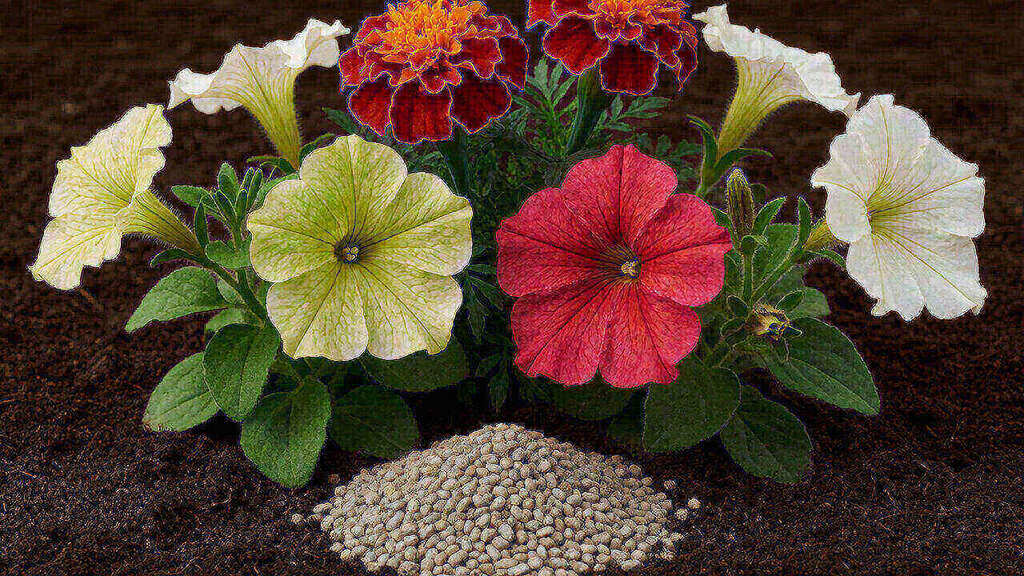 Annual flowers in bloom after switching to a phosphorus-forward fertilizer