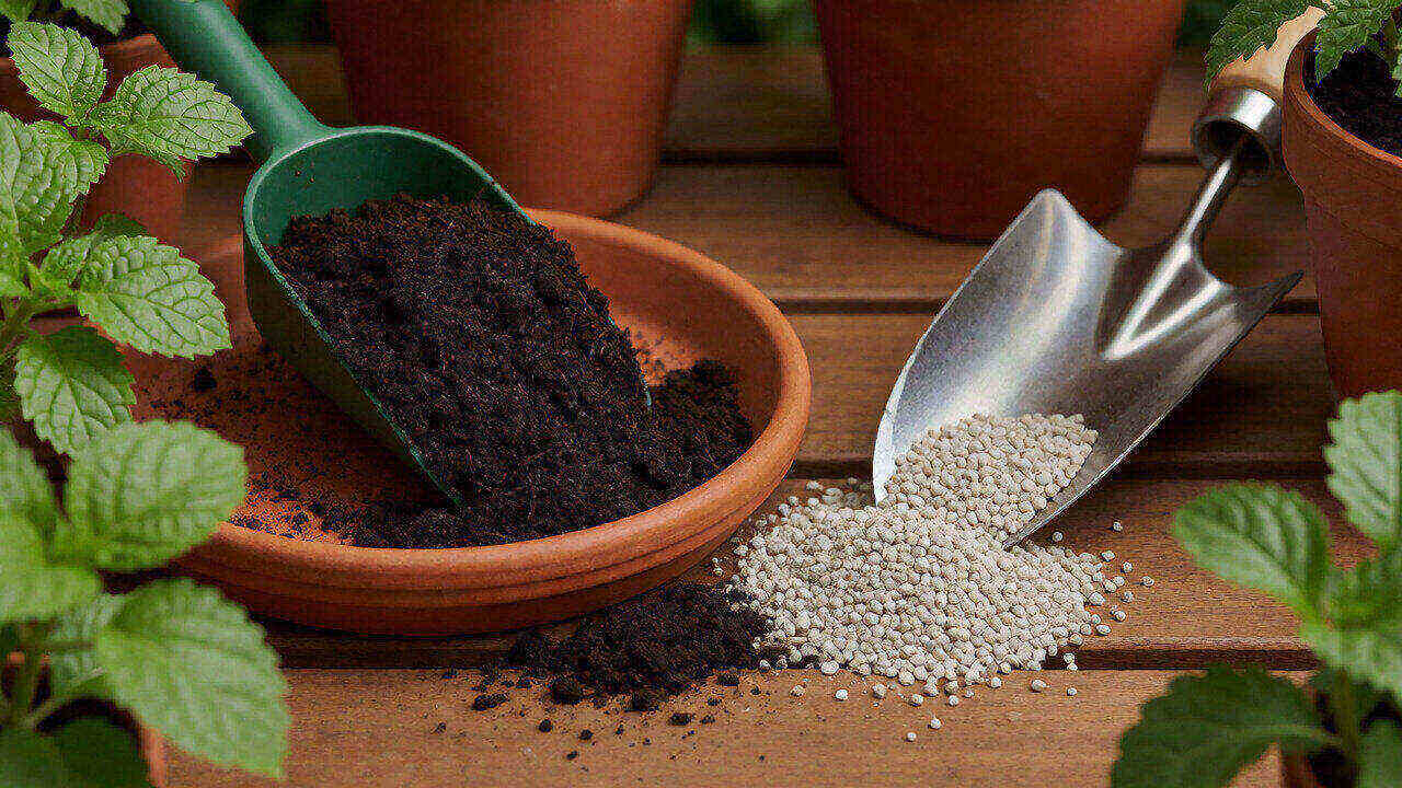 NPK fertilizer vs compost for the same garden bed