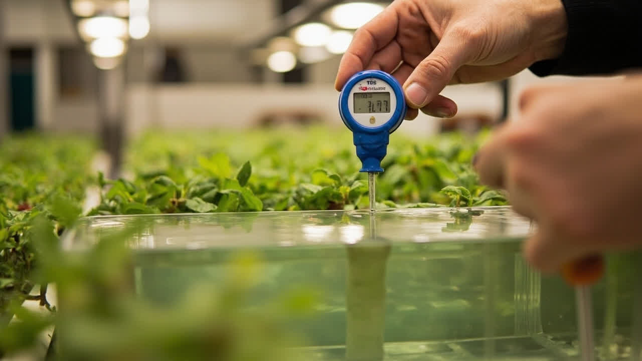 hydroponic nutrient solution TDS meter reading PPM