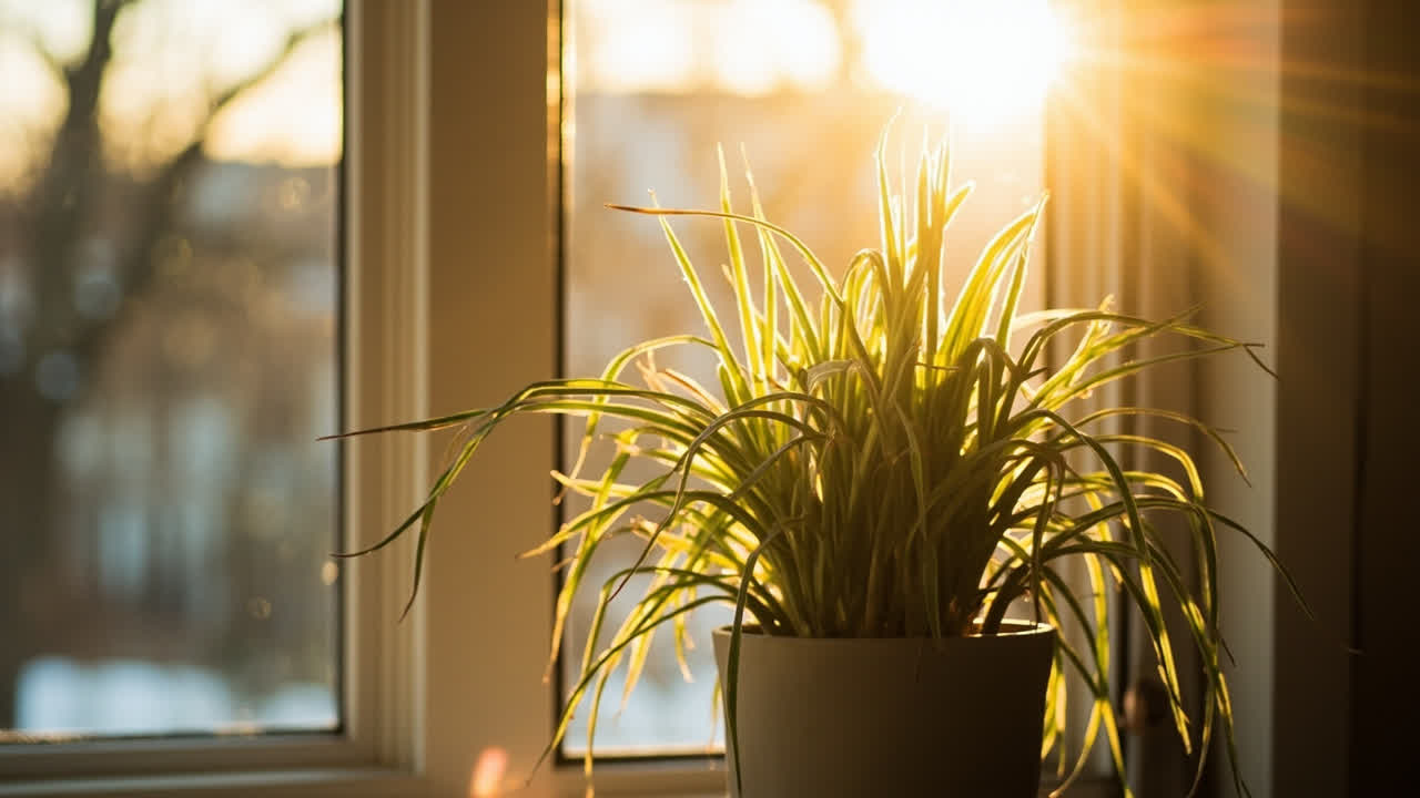 Editorial indoor plant photography for spider plant care article